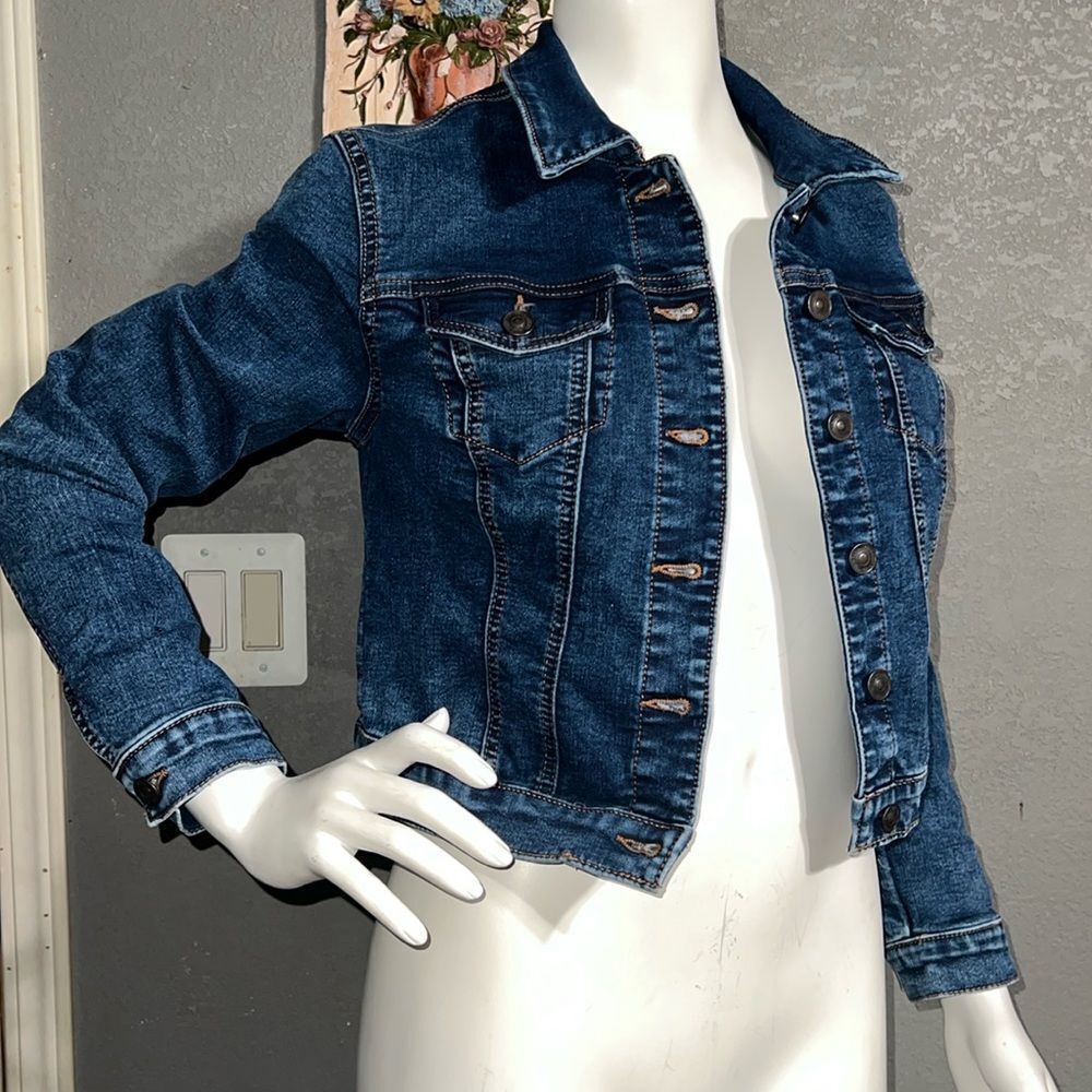 Wax Jean Women's Basic Button Down Denim Jean Jac… - image 3